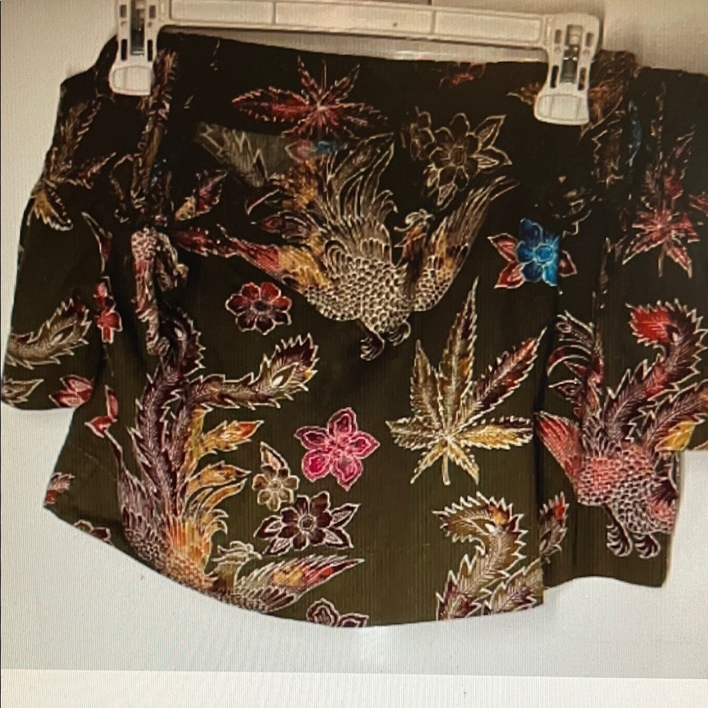 Sandro Green and Red Patterned Top